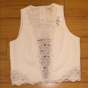 BRAND NEW Rebecca Taylor eyelet white crop top